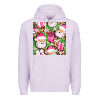 Lilac christmas santa claus and gift box seamless pattern bbs Premium Hoodie - BundleAndBundleShop