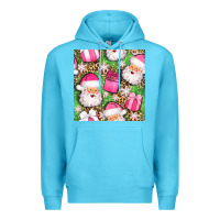 Ocean Blue christmas santa claus and gift box seamless pattern bbs Premium Hoodie - BundleAndBundleShop