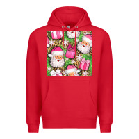 Red christmas santa claus and gift box seamless pattern bbs Premium Hoodie - BundleAndBundleShop