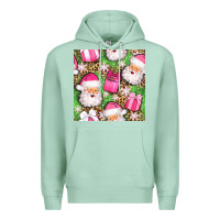 Seafoam christmas santa claus and gift box seamless pattern bbs Premium Hoodie - BundleAndBundleShop