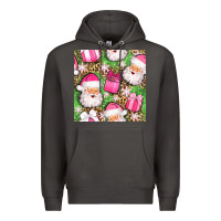 Smoke christmas santa claus and gift box seamless pattern bbs Premium Hoodie - BundleAndBundleShop