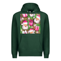 Sports Green christmas santa claus and gift box seamless pattern bbs Premium Hoodie - BundleAndBundleShop