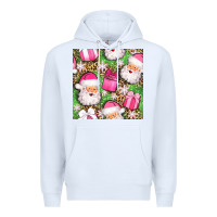 White christmas santa claus and gift box seamless pattern bbs Premium Hoodie - BundleAndBundleShop