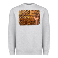 Heather Grey American melanin flag Heavyweight Sweatshirt - texasbilliewilder