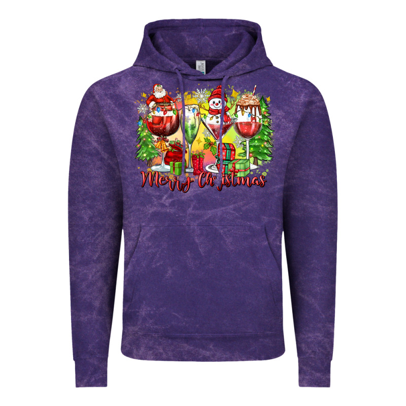 Merry Christmas Wine Glasses Vintage Hoodie by Zillion Design Studio | Teevron