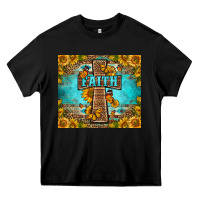 Black Western Faith Cross Butterfly Heavy Core Tee - LillyAllenDesigns