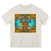 Cream Western Faith Cross Butterfly Heavy Core Tee - LillyAllenDesigns
