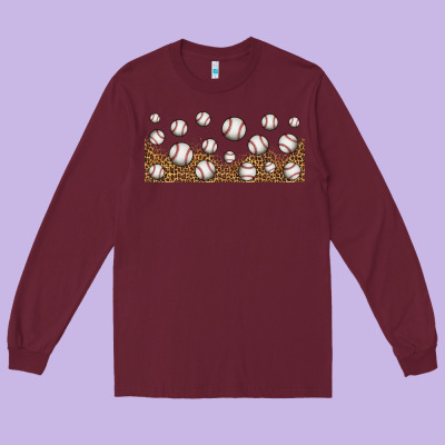 Leopard Baseball 16oz Libbey Glass Long Sleeve Tee Designed By Hra Design Shop