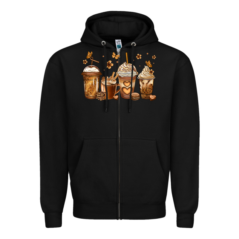 Melanin Afro Coffee Cups Zipper Hoodie by Jasminsmagicworld | Teevron