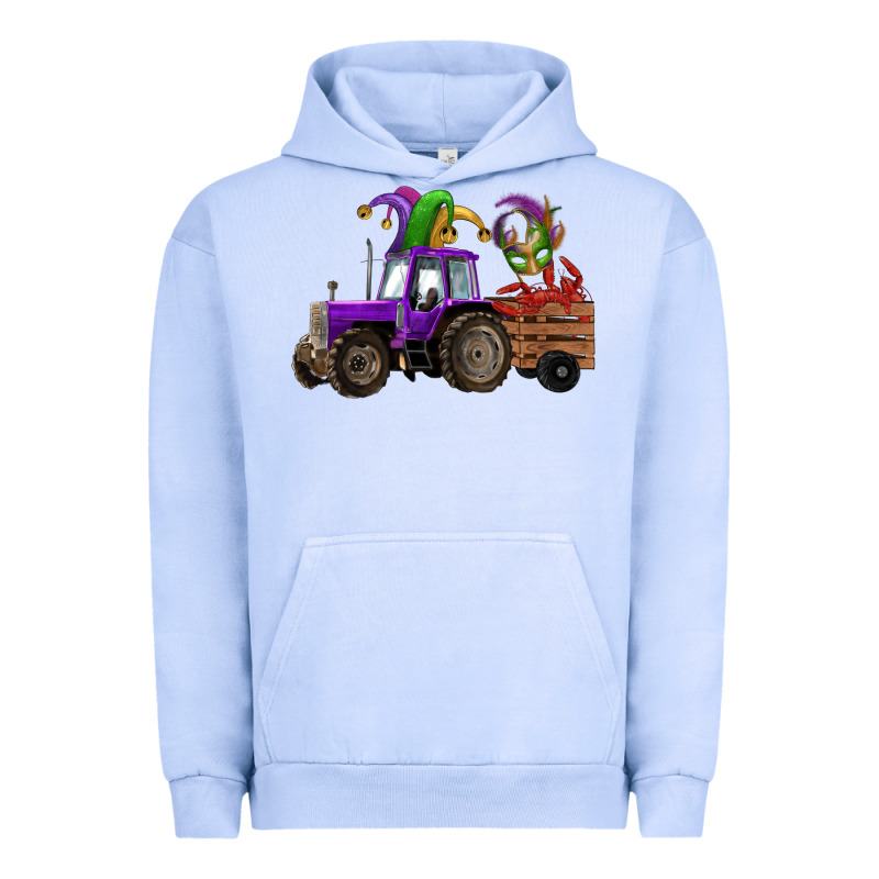 Mardi Gras Mask Crawfish Farm Tractor Urban Hoodie by RanaPortraitStore | Teevron
