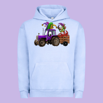 Mardi Gras Mask Crawfish Farm Tractor Urban Hoodie Designed By Ranaportraitstore