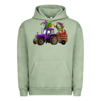 Pigment Oil Green mardi gras mask crawfish farm tractor Urban Hoodie - RanaPortraitStore