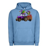 Pigment Pebble Blue mardi gras mask crawfish farm tractor Urban Hoodie - RanaPortraitStore