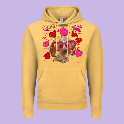 Vintage Hoodie Valentine's day cockapoo