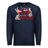 Navy even cupid need a margarita Premium Sweatshirt - MaliasSmallBusiness