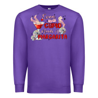 Purple even cupid need a margarita Premium Sweatshirt - MaliasSmallBusiness