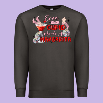 Even Cupid Need A Margarita Premium Sweatshirt Designed By Maliassmallbusiness