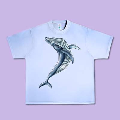 Humpback Whale Jumping Urban Heavy Tee Designed By Barkaloodesign