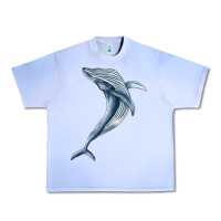 Grape Ice humpback whale jumping Urban Heavy Tee - BarkalooDesign