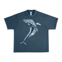 Midnight Navy humpback whale jumping Urban Heavy Tee - BarkalooDesign