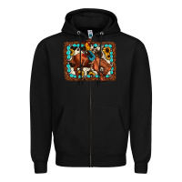 Black rodeo cowboy Zipper Hoodie - JahusDesignShop