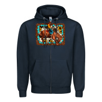 Navy rodeo cowboy Zipper Hoodie - JahusDesignShop