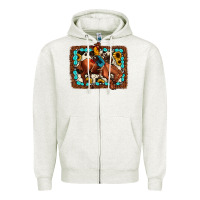 Oatmeal Heather rodeo cowboy Zipper Hoodie - JahusDesignShop