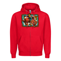 Red rodeo cowboy Zipper Hoodie - JahusDesignShop
