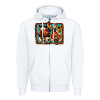 White rodeo cowboy Zipper Hoodie - JahusDesignShop