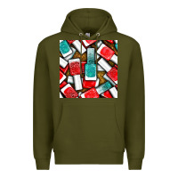 Army Green nail polish with glitter seamless pattern bbs Premium Hoodie - BundleAndBundleShop