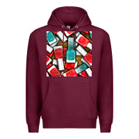 Burgundy nail polish with glitter seamless pattern bbs Premium Hoodie - BundleAndBundleShop