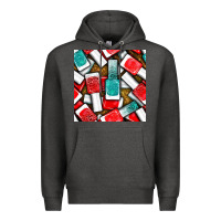 Charcoal Heather nail polish with glitter seamless pattern bbs Premium Hoodie - BundleAndBundleShop