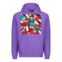 Purple nail polish with glitter seamless pattern bbs Premium Hoodie - BundleAndBundleShop