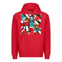 Red nail polish with glitter seamless pattern bbs Premium Hoodie - BundleAndBundleShop