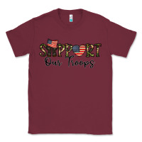 Burgundy support our troops Classic Tee - CowhideDigitalArt