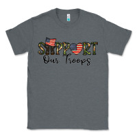 Charcoal Heather support our troops Classic Tee - CowhideDigitalArt