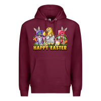Burgundy happy easter gnomies Premium Hoodie - chombo