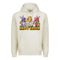 Oatmeal Heather happy easter gnomies Premium Hoodie - chombo