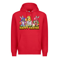 Red happy easter gnomies Premium Hoodie - chombo