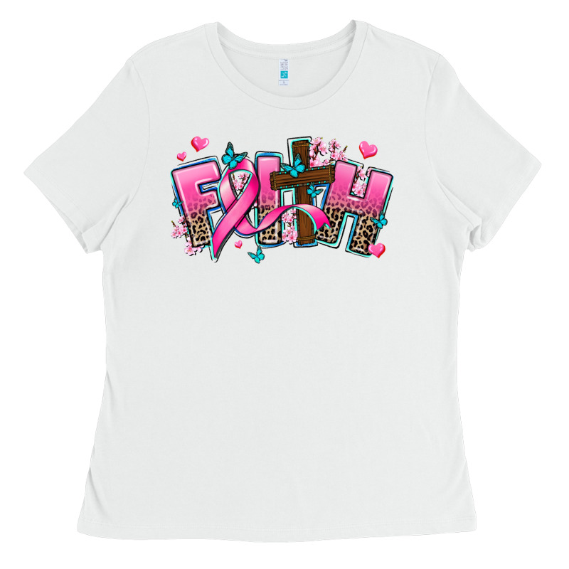 Cancer Faith Cross Ladies Tee by AdoDesignShop | Teevron