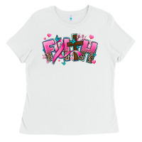 White cancer faith cross Ladies Tee - AdoDesignShop