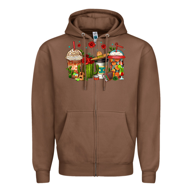 Cinco De Mayo Coffee Cups Zipper Hoodie by Jasminsmagicworld | Teevron