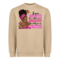 Afro Woman Bun And Religion Faith Prayer Heavyweight Sweatshirt | Teevron