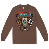 Chestnut howdy boho skull Long Sleeve Tee - CowhideDigitalArt