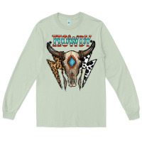 Matcha howdy boho skull Long Sleeve Tee - CowhideDigitalArt
