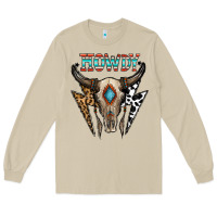 Mushroom howdy boho skull Long Sleeve Tee - CowhideDigitalArt