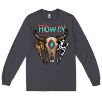 Smoke howdy boho skull Long Sleeve Tee - CowhideDigitalArt