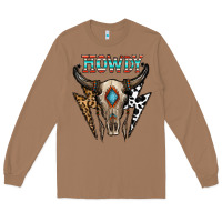 Toasted Coconut howdy boho skull Long Sleeve Tee - CowhideDigitalArt