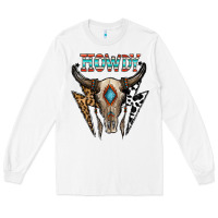 White howdy boho skull Long Sleeve Tee - CowhideDigitalArt
