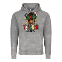 Cloud Rock teacher life afro messy bun Vintage Hoodie - texasbilliewilder